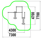 Inclined bars, horizontal bars