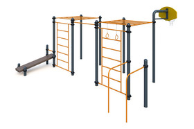 Chinning bar system 
With basketball stands