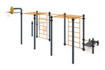 Chinning bar system 
With basketball stands