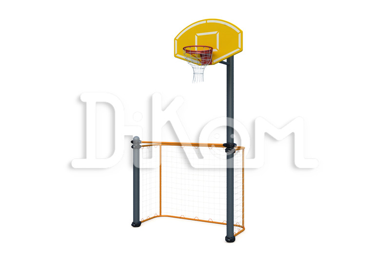 Basketball goalpost and basketball rack