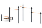 Cascade Tiered Chinning Bar
 with a bench for press