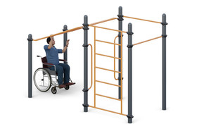 Inclined arm walk, horizontal bars
