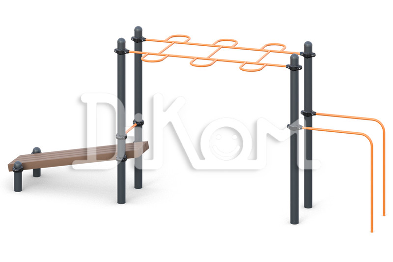 Grip with cross bars and bench press