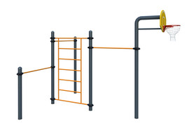 Chinning bars system 
With basketball pole