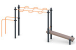 Grip with cross bars and bench press