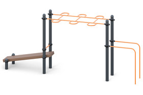 Grip with cross bars and bench press