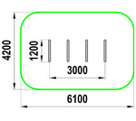 Stands with different heights
 horizontal
 4 pcs.