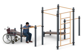Inclined bars, horizontal bars