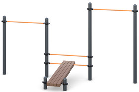 Two horizontal bars 
classical grip, 
Incline bench for
 Press bench
